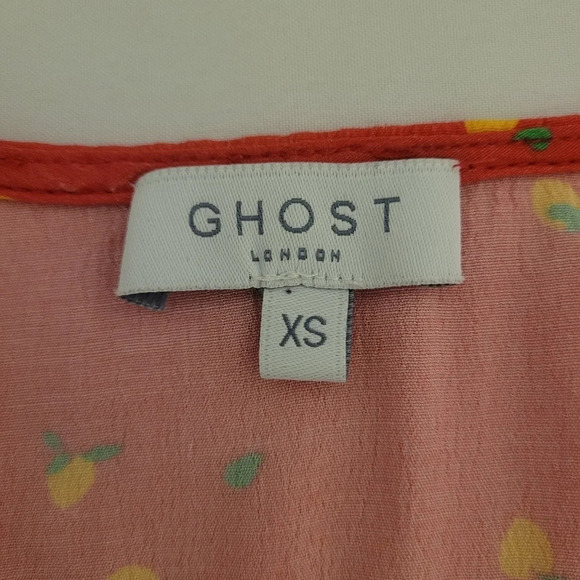 🍋Ghost London Alice Crepe Novelty Lemon Print Maxi Dress sz XS🍋 - Picture 4 of 10